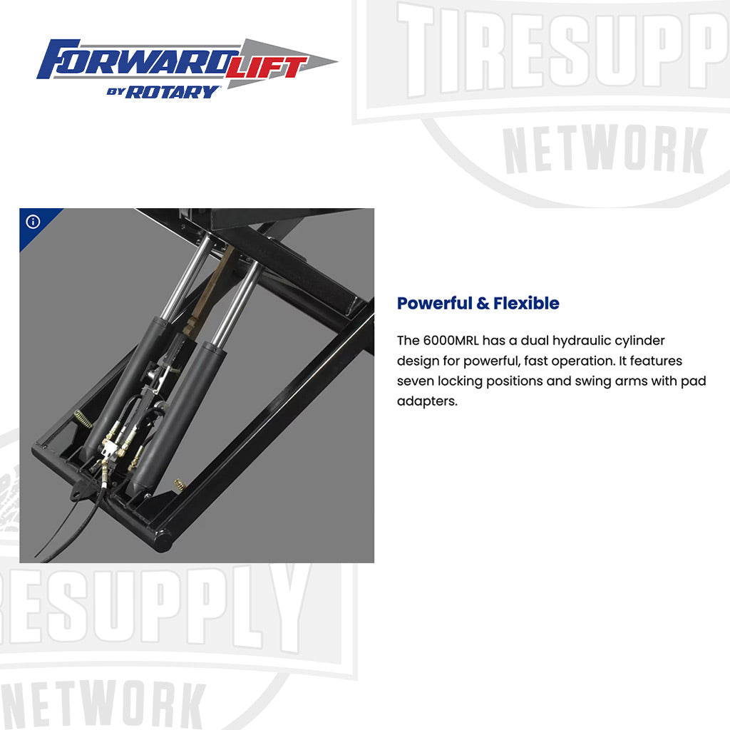 Forward Lift 6000MRL | Scissor Lift 6,000-lb Capacity - Portable Mid-Rise - Black