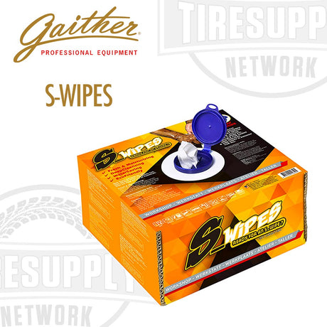 A box of Gaither Winntec Premium S_Wipes hand and surface wipes with a blue lid on top. G083039.
