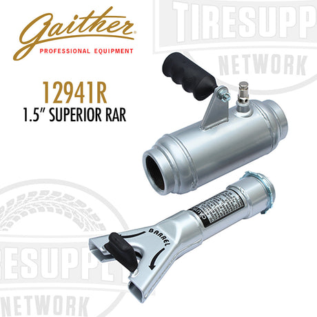 The image shows a Gaither 1.5" Superior RAR Upgrade Performance Valve, which includes a specially designed barrel and a push-button-operated RAR valve. G12941R