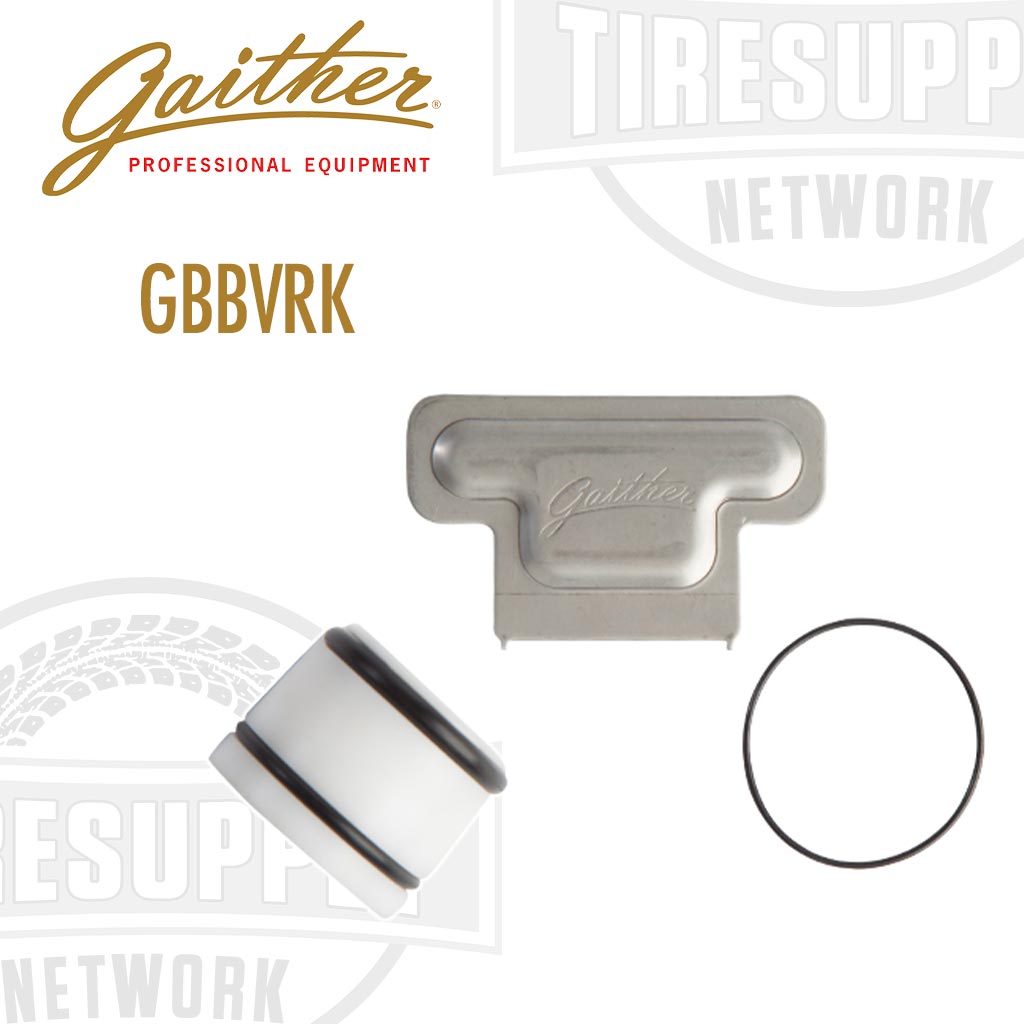 The image shows the Gaither 2" Bead Bazooka Repair Kit, consisting of metallic components and a rubber o-ring. GBBVRK.