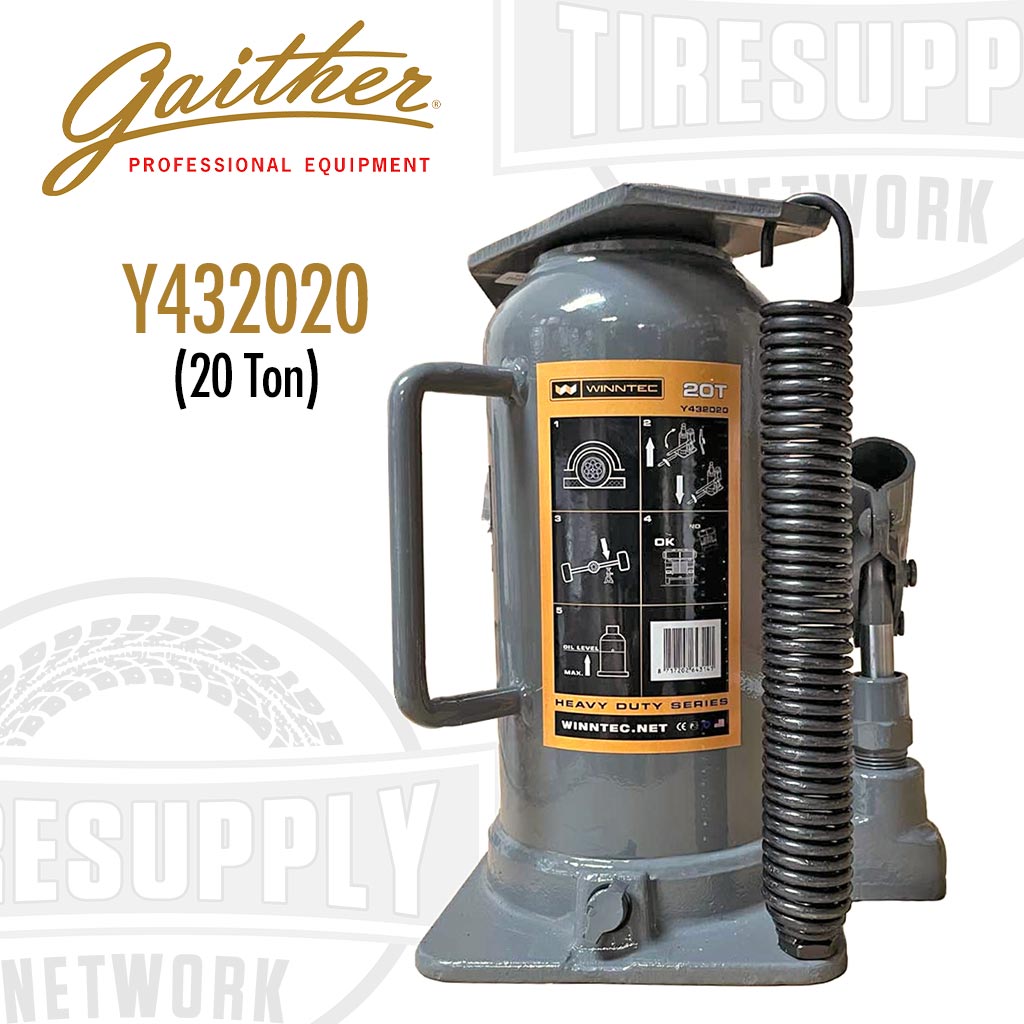 Gaither | Winntec Heavy Duty Series 20 Ton Air Hydraulic Manual Bottle Jack (Y432020)