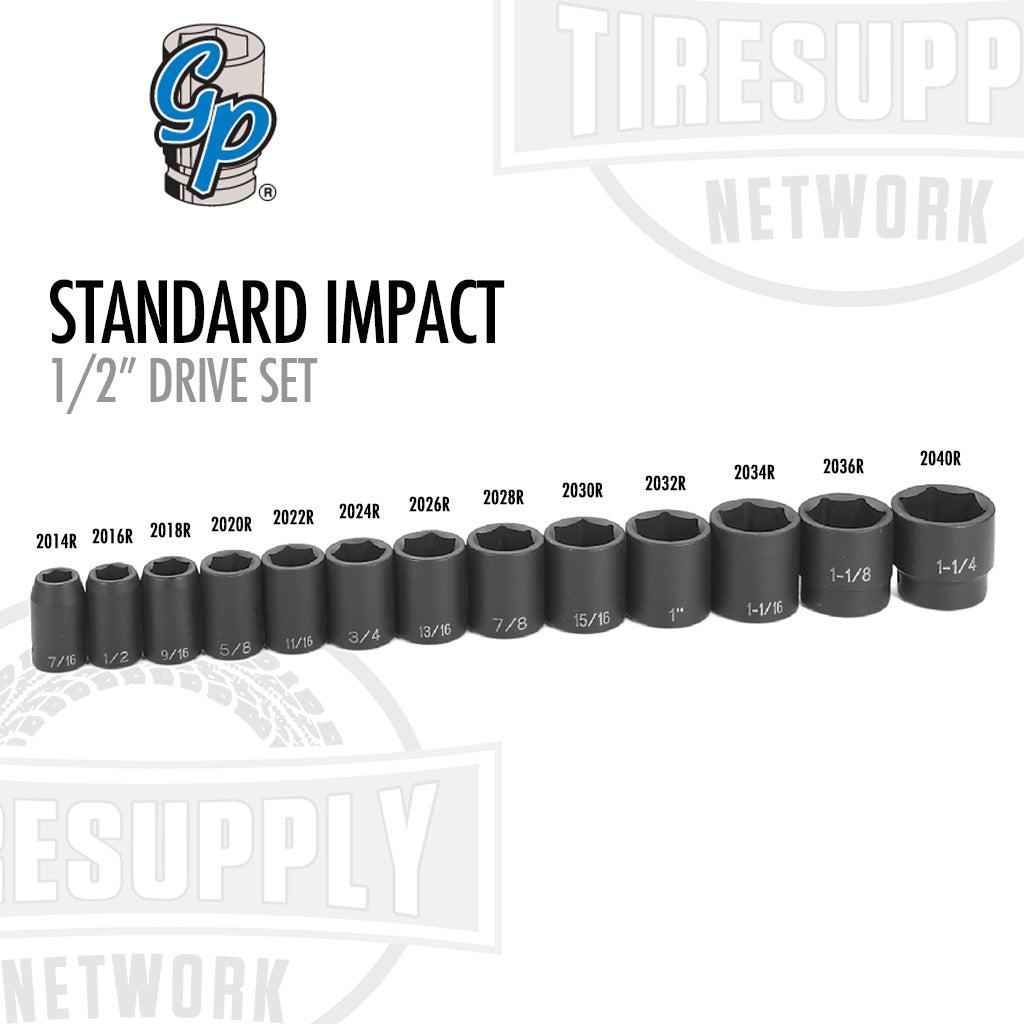 Grey Pneumatic | 1/2" Drive Standard Length Impact Set - Standard (1312)