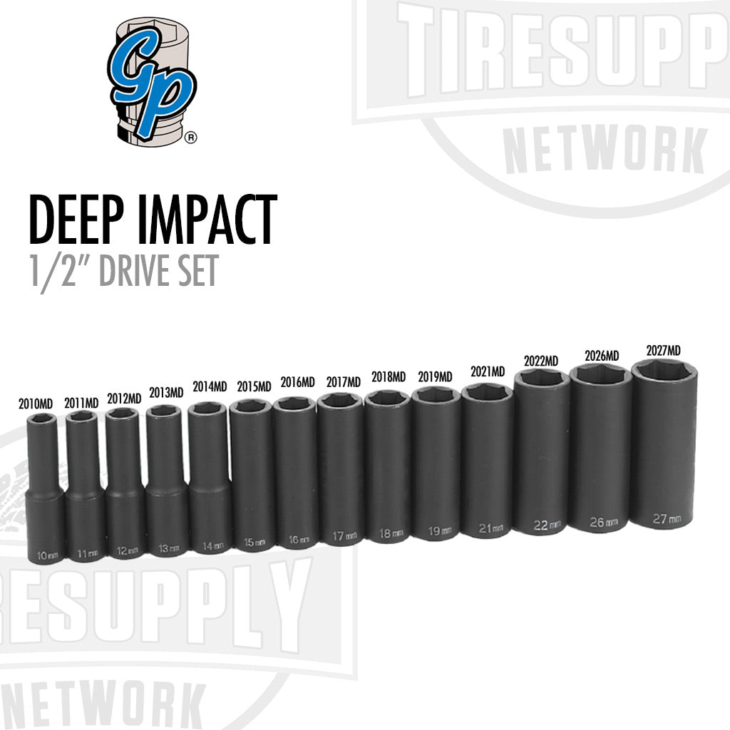 Grey Pneumatic | 1/2" Drive Deep Length Impact Set - Metric (1412MD)
