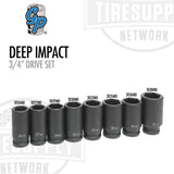 Grey Pneumatic | 3/4" Drive Deep Length Impact Set - Metric (8134MD)