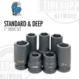 Grey Pneumatic | 1" Drive Standard & Deep Length Impact Set - Standard & Metric (9007)