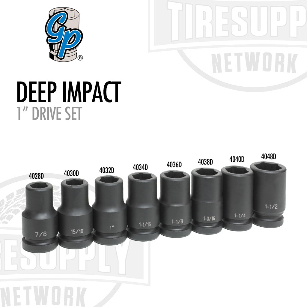 Grey Pneumatic | 1" Drive Deep Length Impact Set - Standard (9108D)