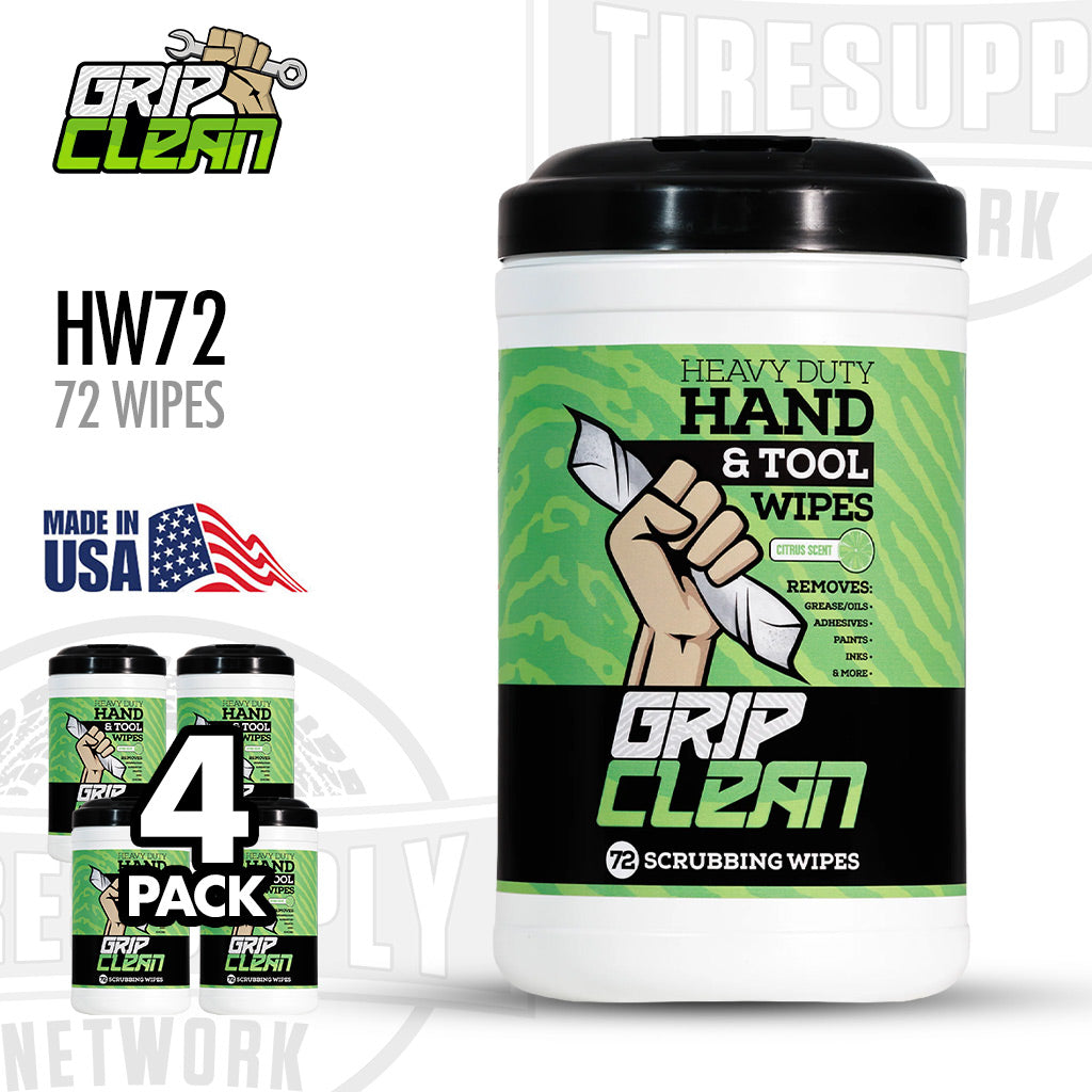 Grip Clean | Heavy Duty Cleaning Wipes – Waterless Mechanic Hand Wipes & Degreaser Wipes