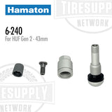 Hamaton 6-240 | 10-Pack TPMS Replacement Clamp-In Gen 2 Valves for HUF, 43mm