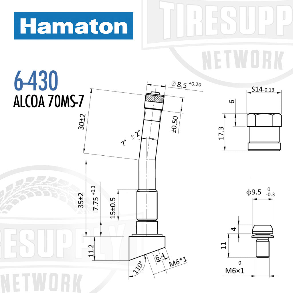 Hamaton 6-430 | Bend Angle 7° Alcoa TPMS Valve 70MS-7 – Tire Supply Network