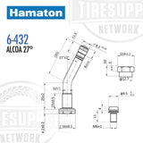 Hamaton | Bend Angle 27° Alcoa TPMS Valve PVR128 (6-432)