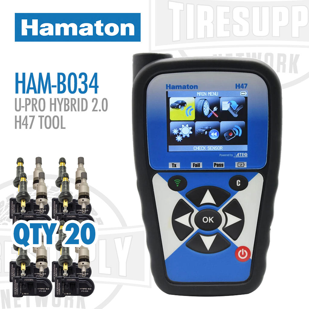 Hamaton | Bundle with H47 TPMS Tool, OBDII Cable, 20 U-Pro Hybrid 2.0 Dual-Frequency Sensors (HAM-B034)