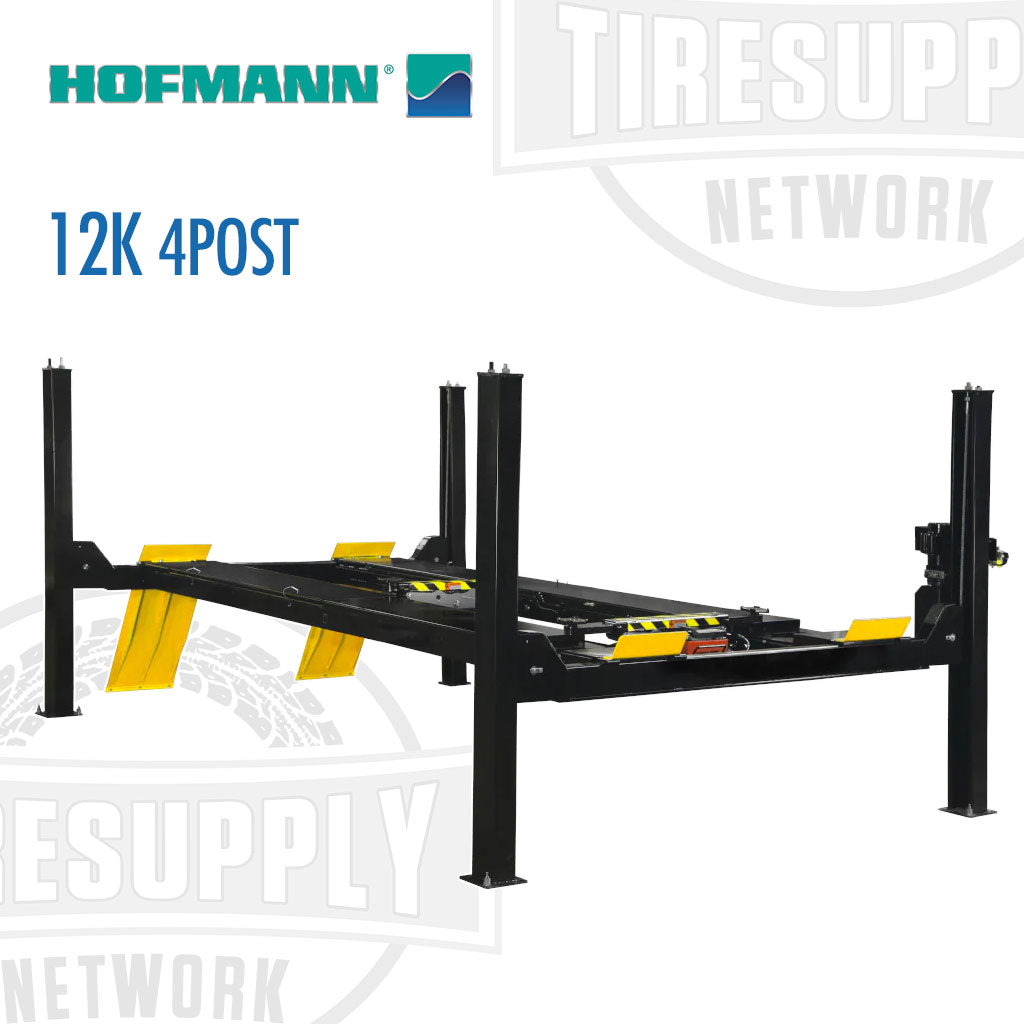 Hofmann | 12K 4-Post Alignment Lift with 2 Rolling Jacks, Turnplates, & Rollback Kit (EELR728APKG)