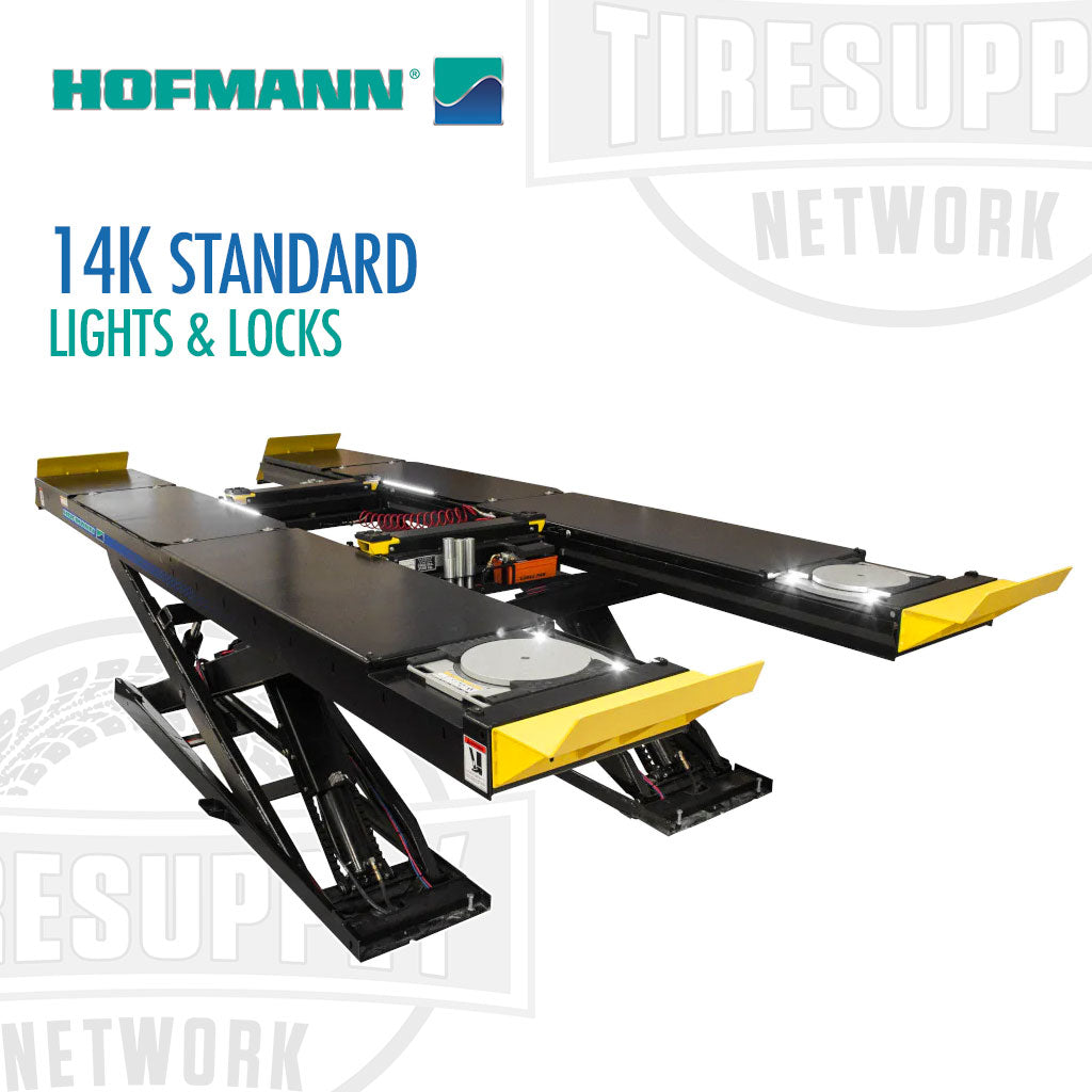 Hofmann | 14K Scissor Standard Bay Alignment Lift Package - Lights & Locks Model  - Choose Surface or Flush Mount  (EELR7**APKG)