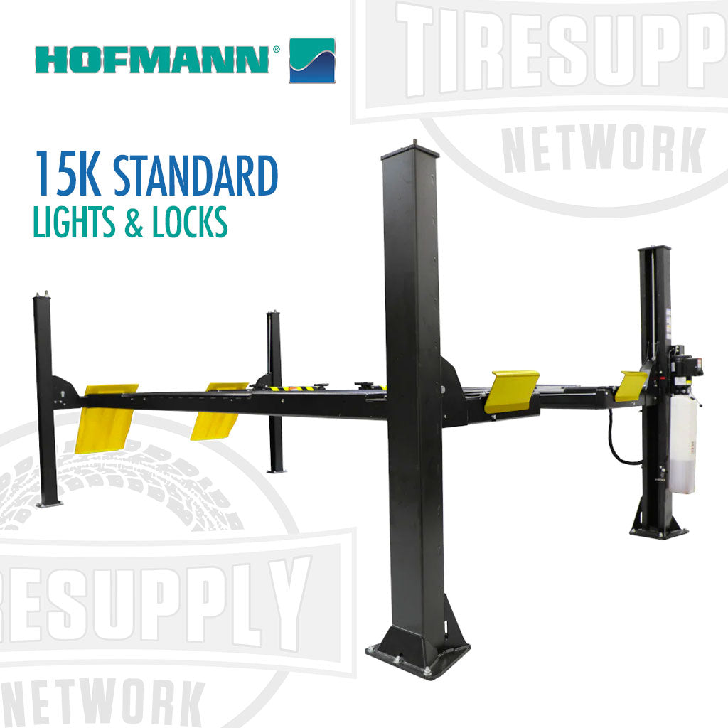 Hofmann | 15K 4-Post Standard Length Alignment Lift Package - Lights &amp; Locks Mode - Choose Regular or Galvanizedl (EELR706*LLPKG)