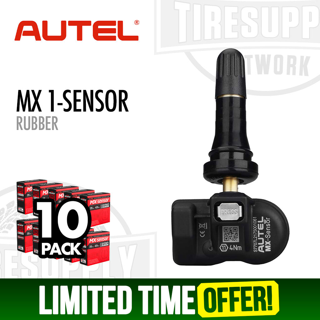 Autel | 10-Pack MX 1-Sensor Press-In Programmable Universal TPMS Sensor - Metal (1-SensorM*) or Rubber (1-SensorR*)