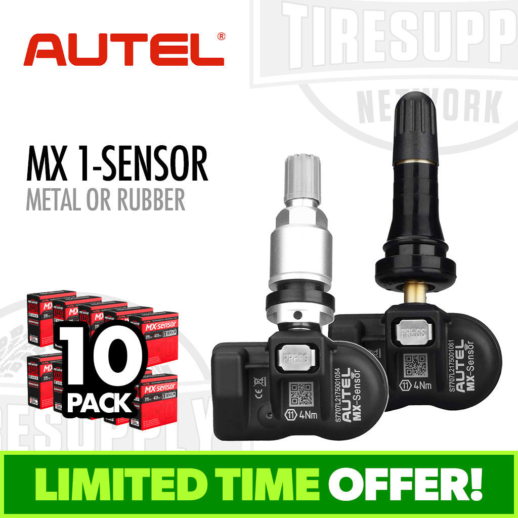 Autel 1-Sensor*| 10-Pack MX 1-Sensor Press-In TPMS - Metal or Rubber