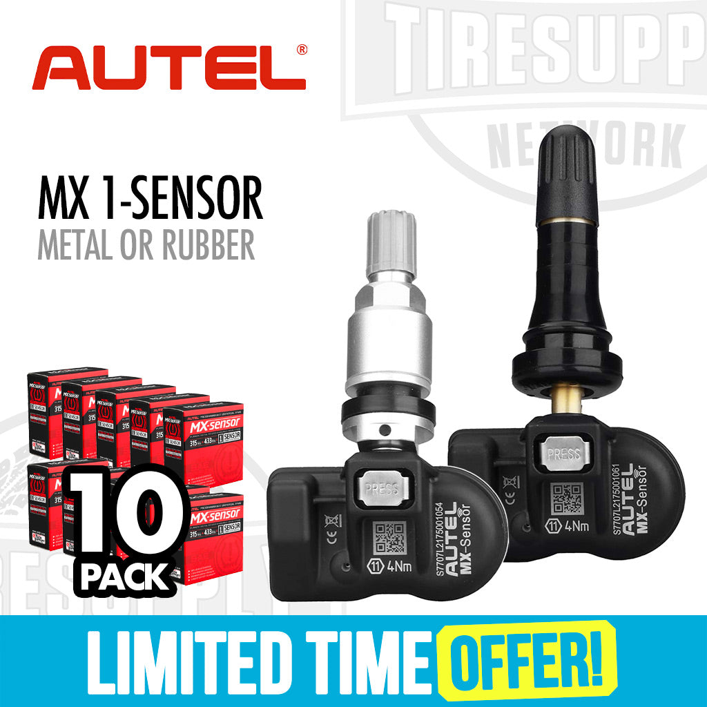 Autel | MX 1-Sensor Press-In Programmable Universal TPMS Sensor 10-Pack - Rubber or Metal Valve