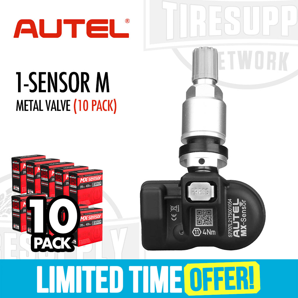 Autel | MX 1-Sensor Press-In Programmable Universal TPMS Sensor 10-Pack - Rubber or Metal Valve