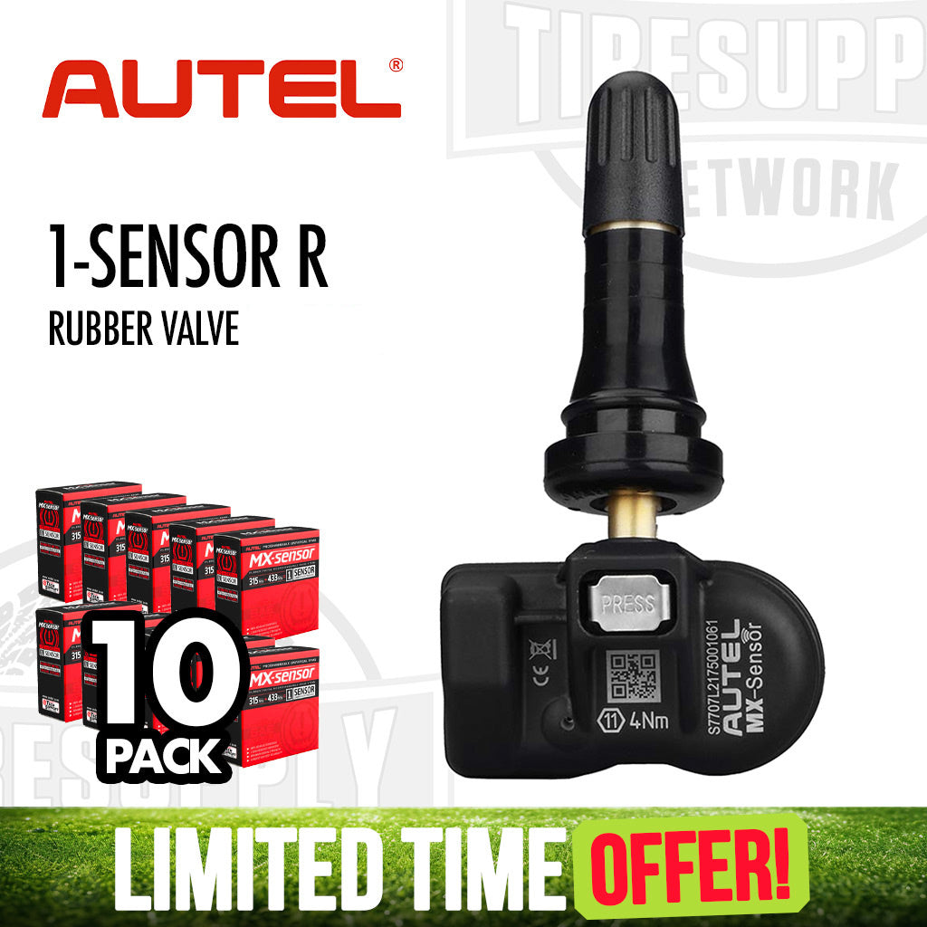 Autel | 10-Pack MX 1-Sensor Press-In Programmable Universal TPMS Sensor - Rubber Valve (1-SensorR)