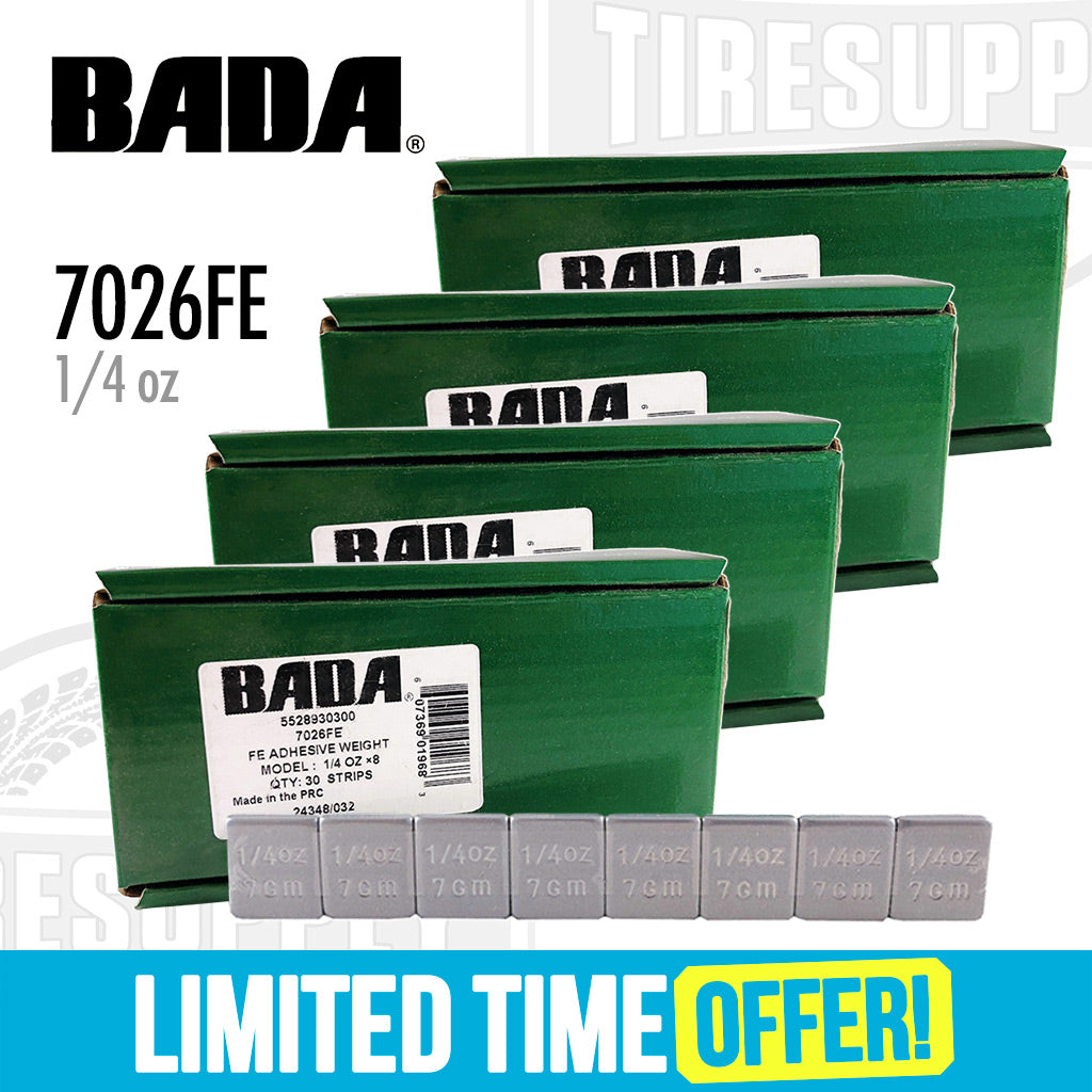 BADA | Bulk Promo | Steel 1/4 oz Low Profile Stick-On Adhesive Tape-A-Weight (7026FE-BULK)