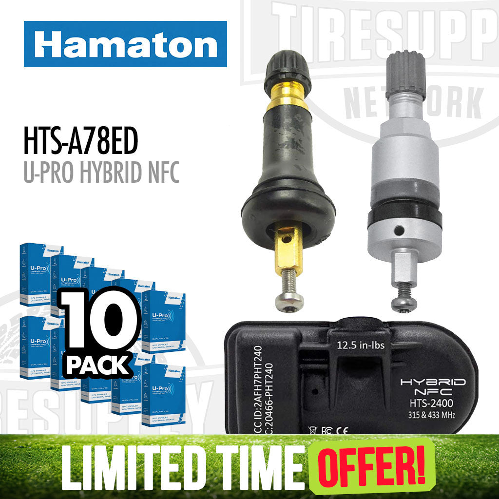 Hamaton | 10-Pack U-Pro Hybrid NFC TPMS Sensor with Dual Valves (HTS-A78ED)