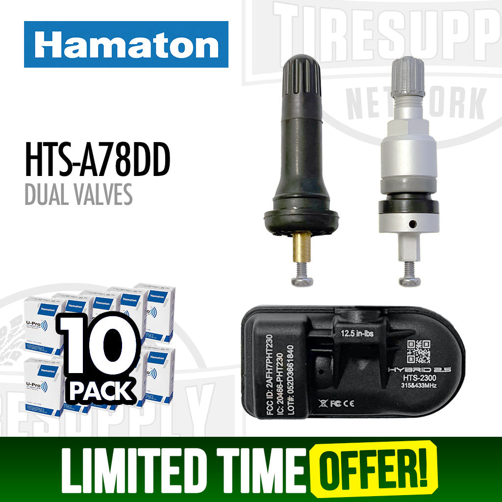 Hamaton | 10-Pack U-Pro Hybrid 2.5 Universal TPMS Sensor - Dual Valves (HTS-A78DD)
