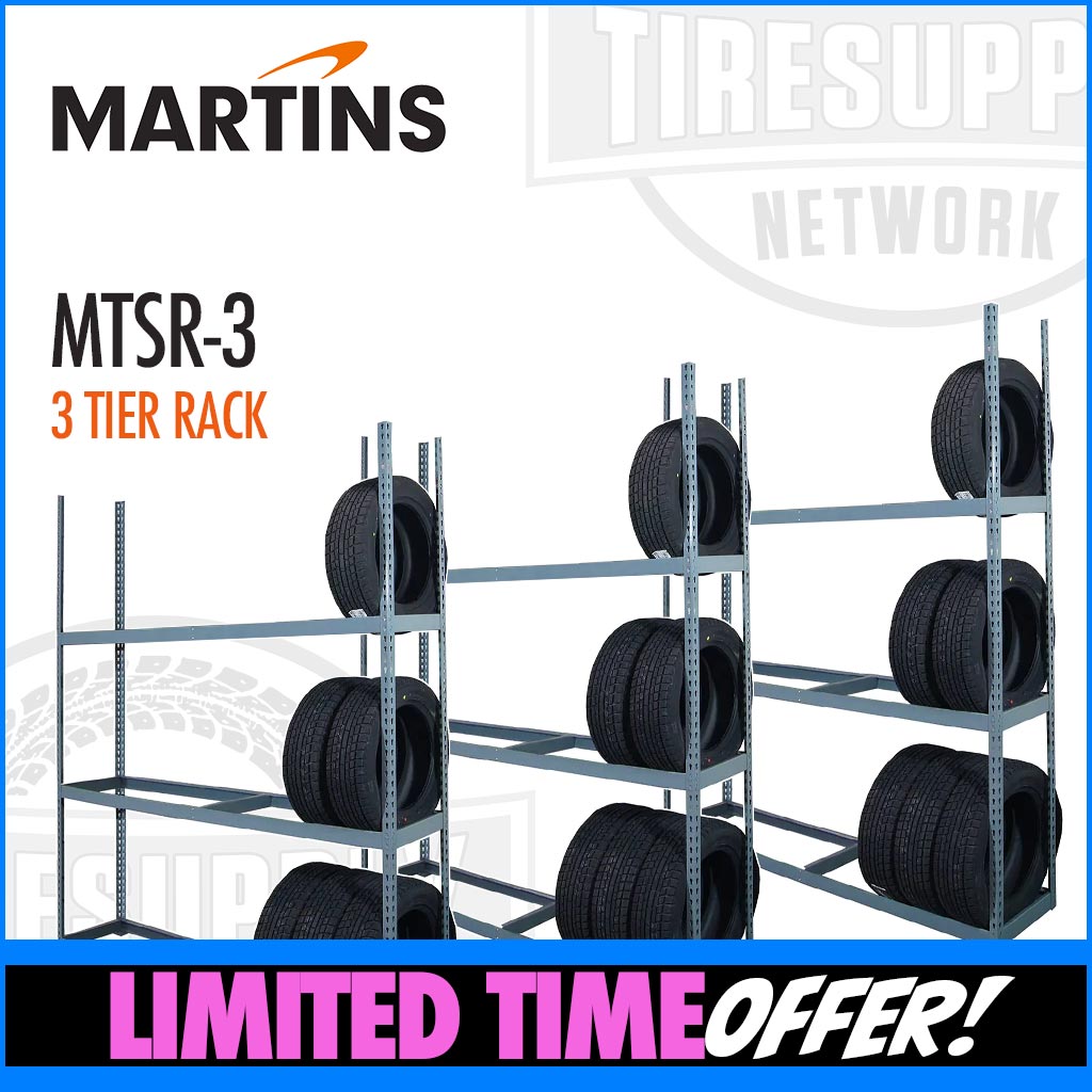 Martins | Tire Storage 3-Tier Shelving Rack For Passenger &amp; Light Truck Tires - Qty3 Bundle (MTSR-3SET)