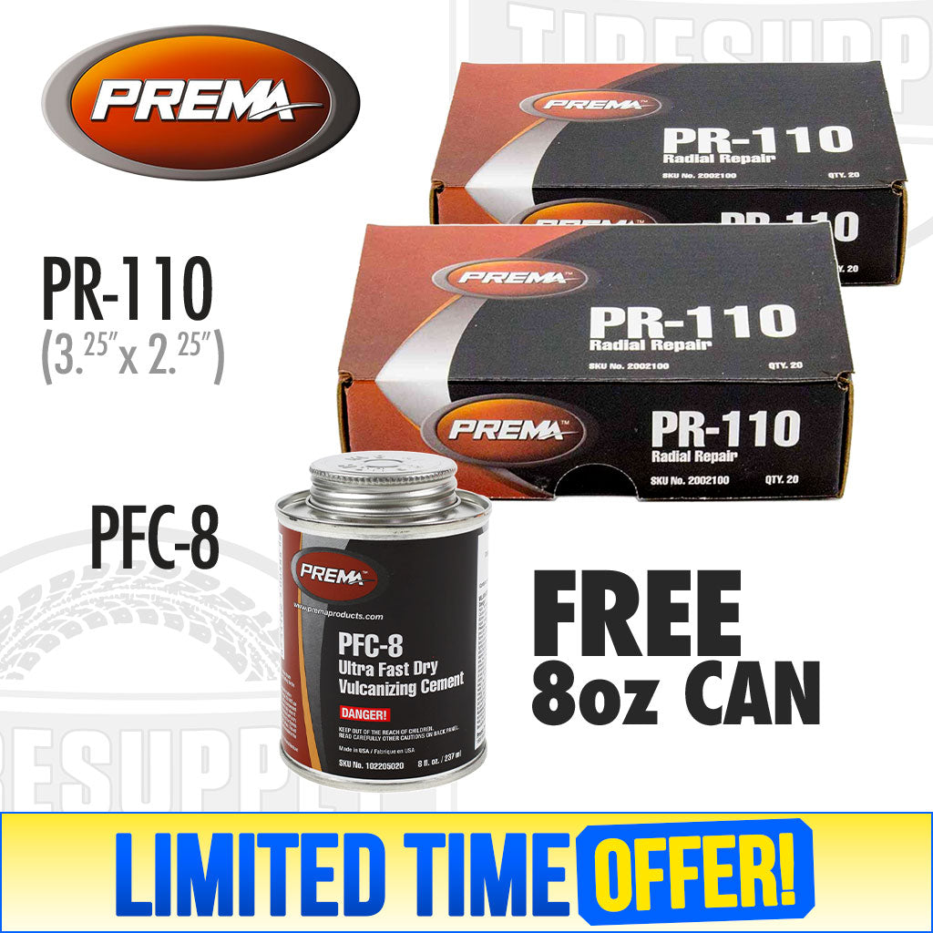 Prema | PR-110 Passenger &amp; Truck Radial Tire Repair Patch - 2 Boxes Get a FREE PFC-8 (PR-110)