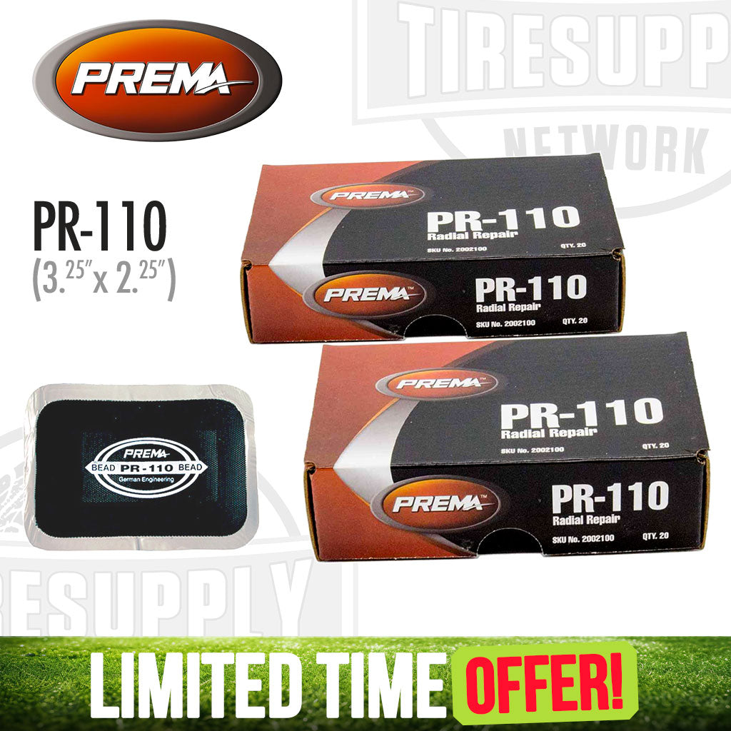 Prema | 2-Pack Radial Tire Repair Patch - 3.25&quot;x 2.25&quot; (PR-110)