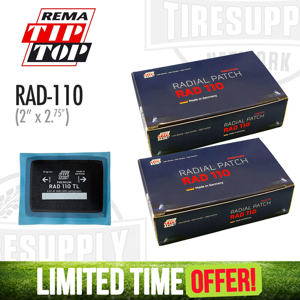 Rema | 2-Pack Radial Tire Patch Repair Unit - 2&quot;x 2.75&quot; (RAD-110)