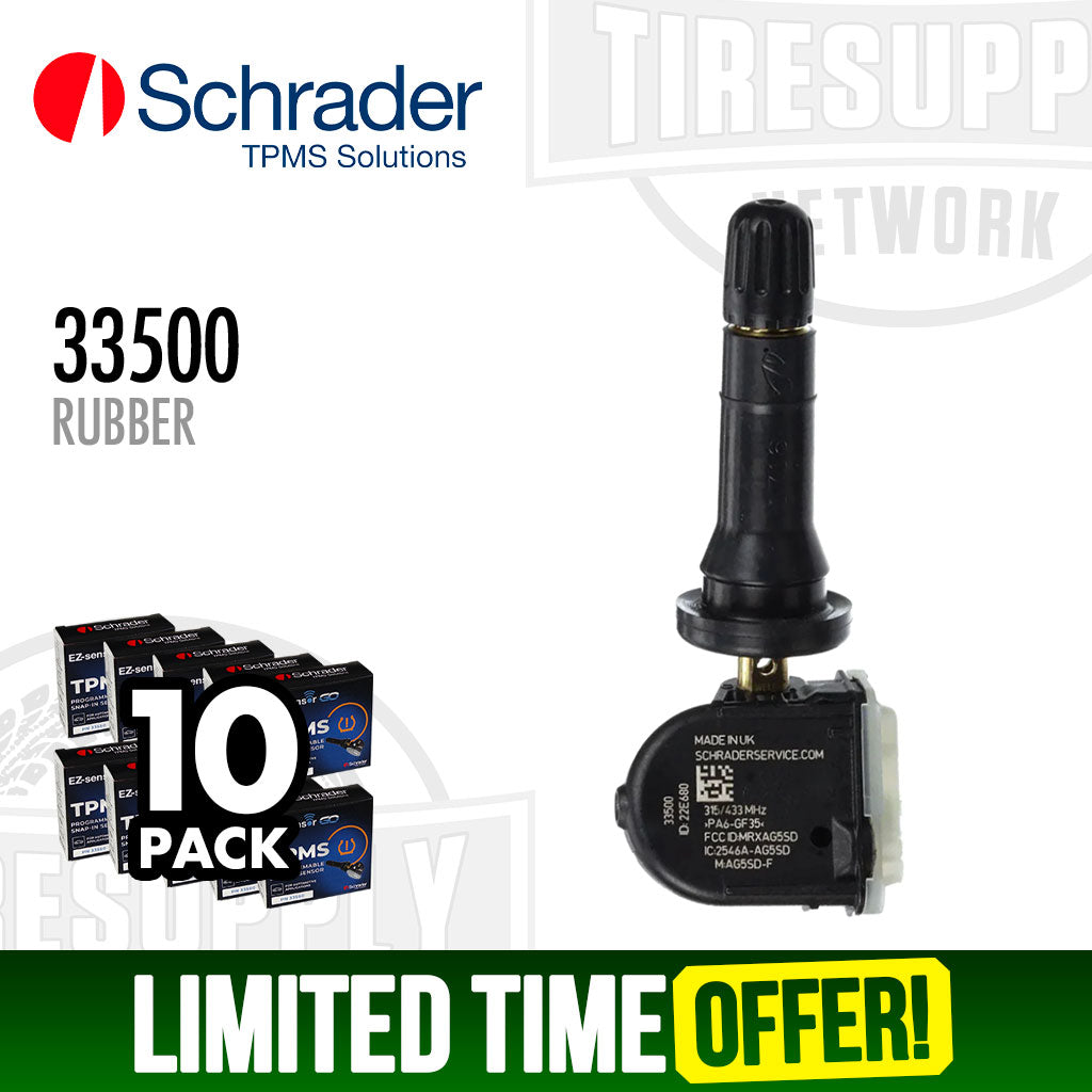 Schrader | 10-Pack EZ-sensor 1-SKU Programmable Universal TPMS Sensor - Rubber Snap-In Valve Stem (33500)
