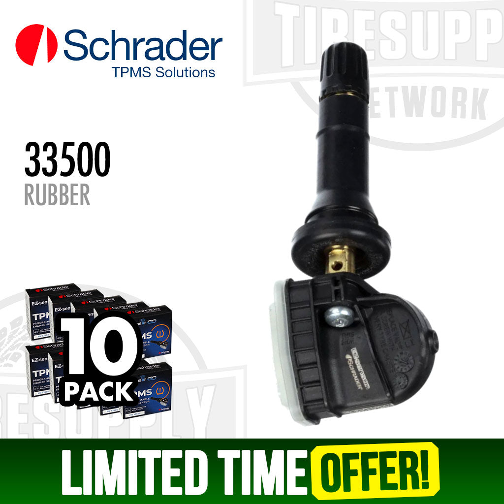 Schrader | 10-Pack EZ-sensor 1-SKU Programmable Universal TPMS Sensor - Rubber Snap-In Valve Stem (33500)