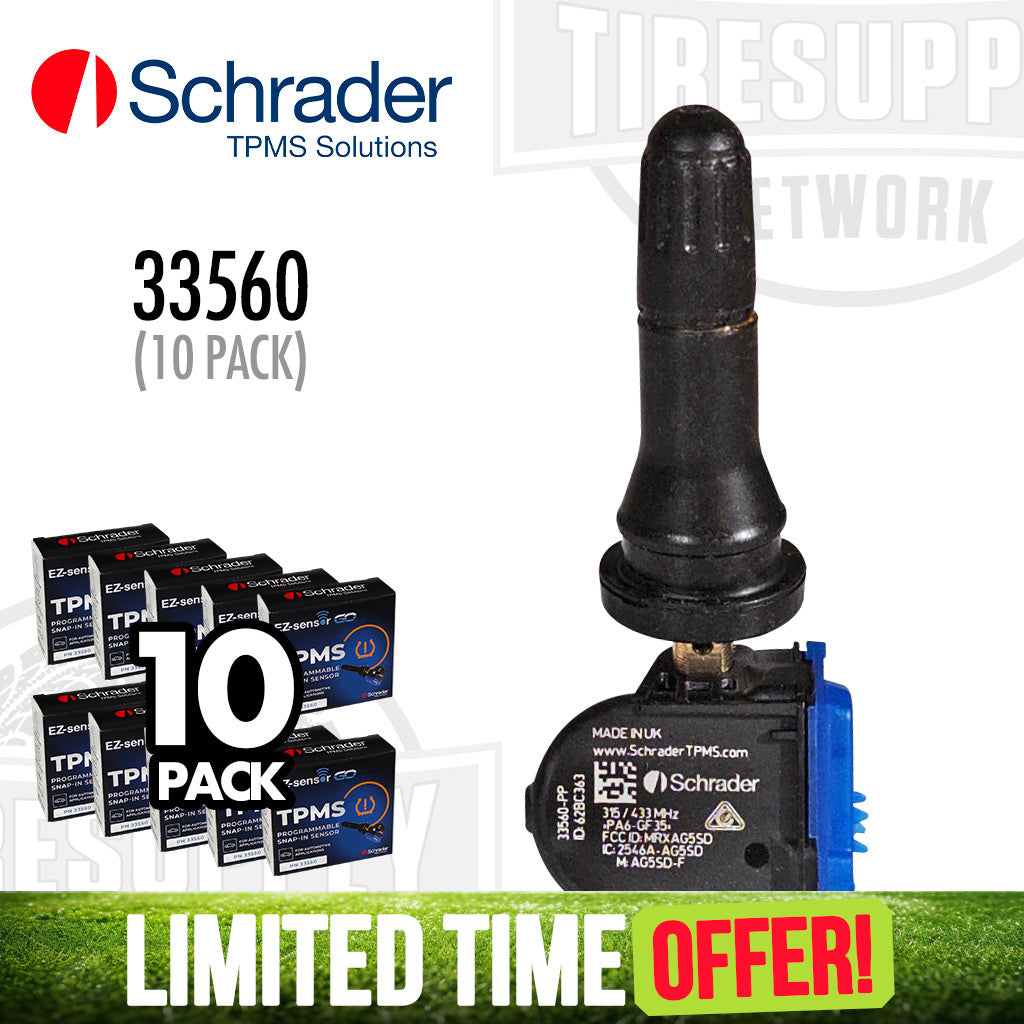 Schrader | 10-Pack EZ-sensor® GO Rubber Snap-In Valve Stem (33560)