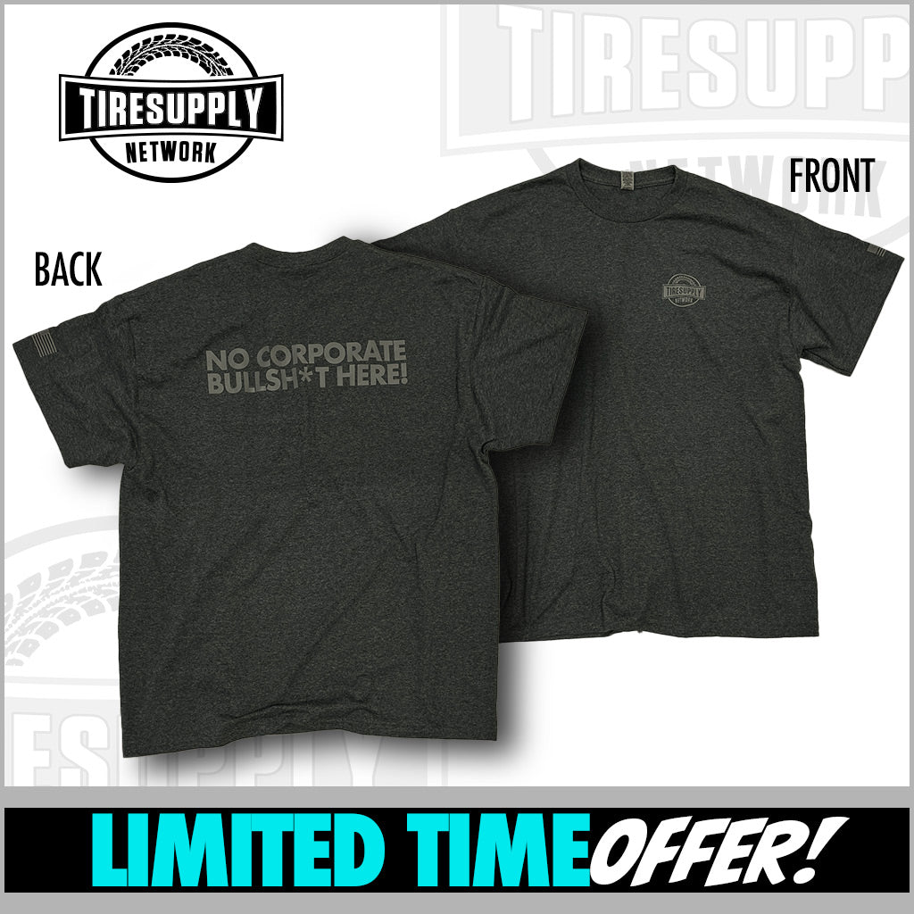 Tire Supply Network | T-Shirt NOBS Dark Htr Gray - Choose L, XL, 2XL (TSN-NOBS*)