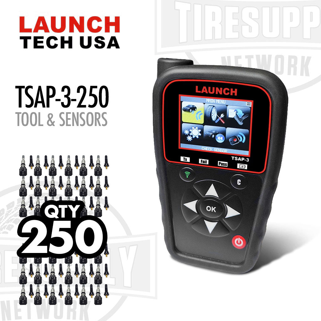 Launch Tech USA | TPMS Advance Diagnostic Tool + Qty 250 TPMS Sensors (TSAP-3-250)