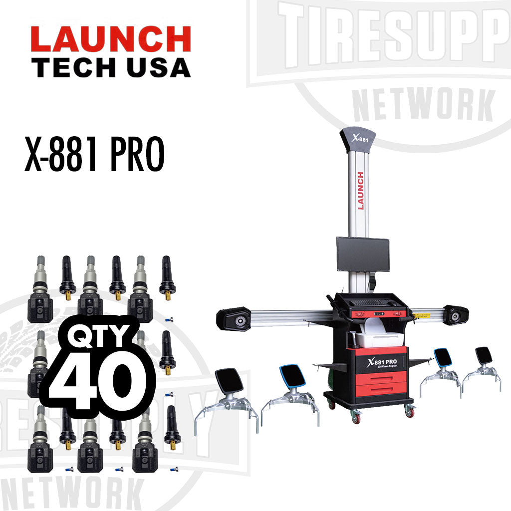 Launch Tech USA X881 Pro 3D Wheel Aligner Designed for 2 post Lifts TSAP6+ TPMS Kit and 40 Sensors. 702020046