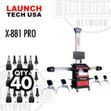 Launch Tech USA X881 Pro 3D Wheel Aligner Designed for 2 post Lifts TSAP6+ TPMS Kit and 40 Sensors. 702020046