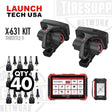 Launch Tech USA X-613 Wheel Aligner Including Throttle V Scan Tool TSAP6+ TPMS Kit and 40 Sensors