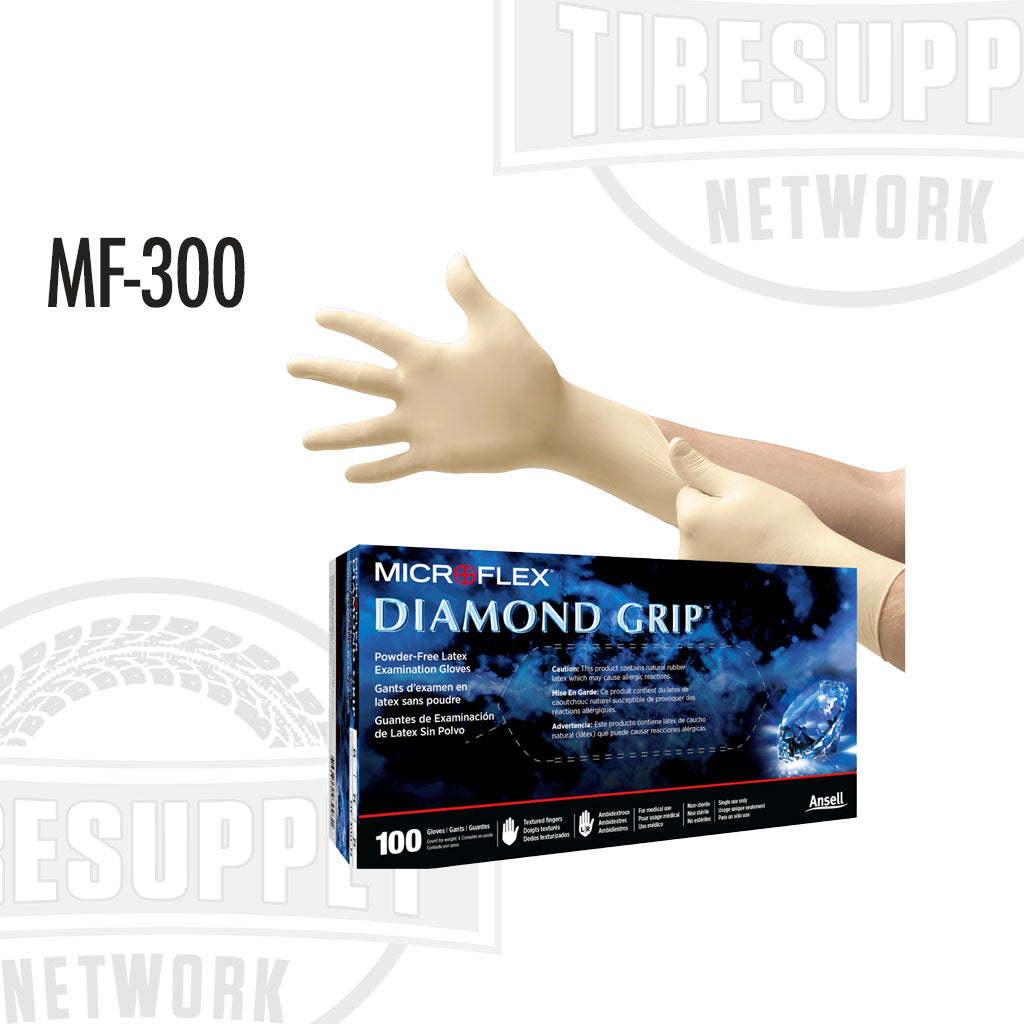 Diamond Grip | Powder-Free Latex Gloves - Choose Size (MF-300)