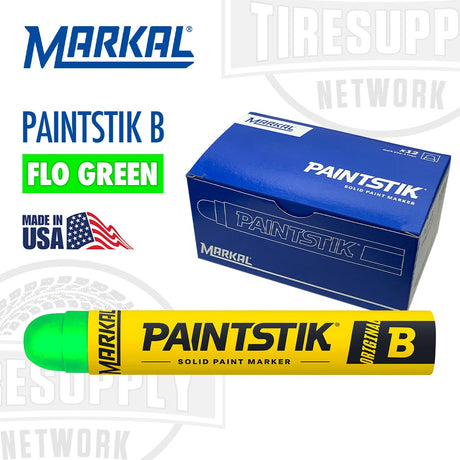 Markal Original B Paintstik Solid Paint Marker. Made In USA. PBFG. Flo Green