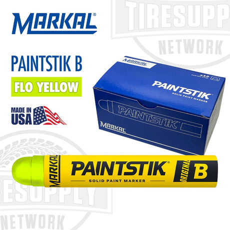 Markal Original B Paintstik Solid Paint Marker. Made In USA. PBFY. Flo Yellow