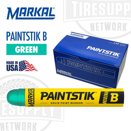 Markal Original B Paintstik Solid Paint Marker. Made In USA. PBG. Green