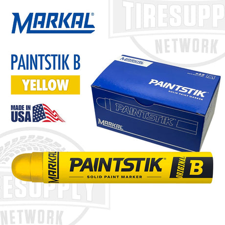 Markal Original B Paintstik Solid Paint Marker. Made In USA. PBY. Yellow