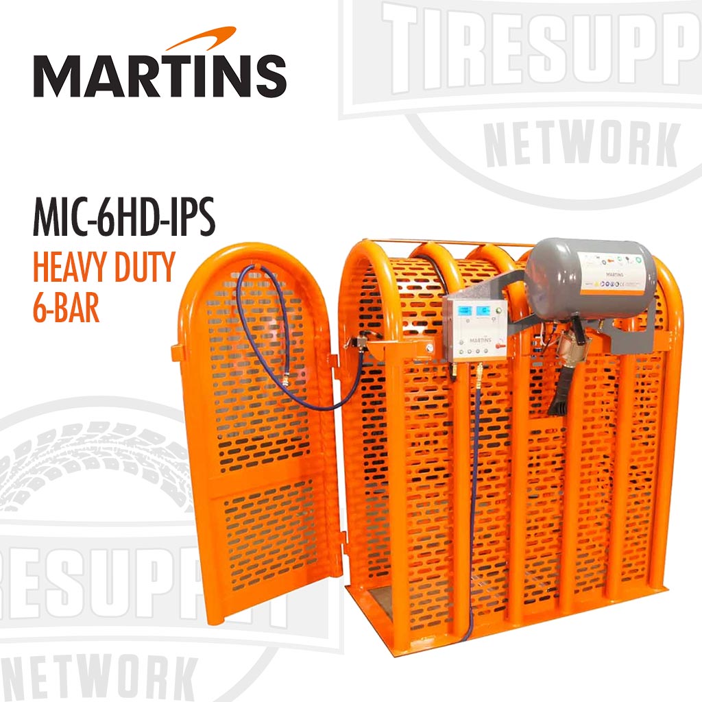 Martins | All-In-One Tire Inflation Pit Stop with 6-Bar Tire Cage &amp; Bead Seater (MIC-6HD-IPS)