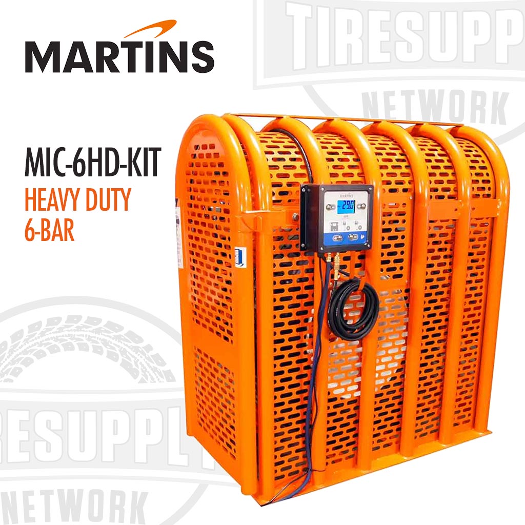 Martins | Heavy Duty 6-Bar Tire Inflation Cage Kit with Inflator (MIC-6HD-KIT)