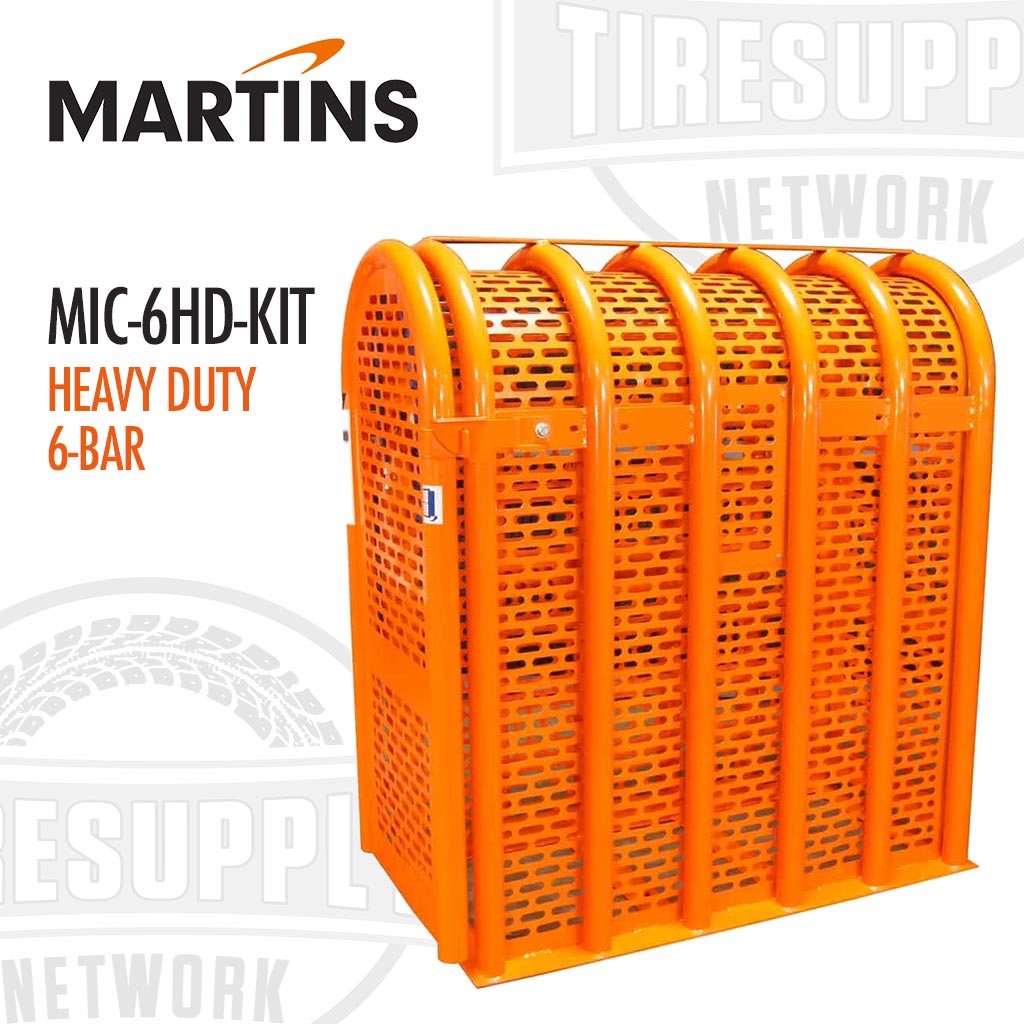Martins | Heavy Duty 6-Bar Tire Inflation Cage Kit with Inflator (MIC-6HD-KIT)