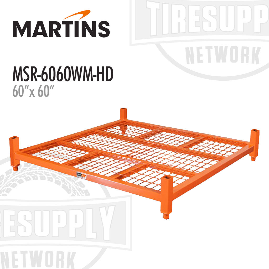 Martins MSR-6060WM-HD | 60’’ x 60’’ Stacking Tire Rack with Wire Mesh Decking