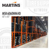 Martins MSR-6060WM-HD | 60’’ x 60’’ Stacking Tire Rack with Wire Mesh Decking