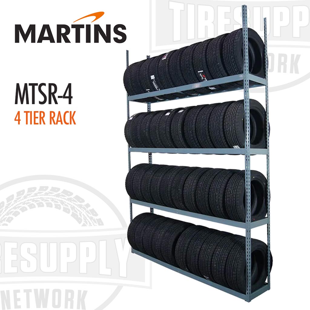 Martins | Tire Storage 4-Tier Shelving Rack for Passenger &amp; Light Truck Tires (MTSR-4)