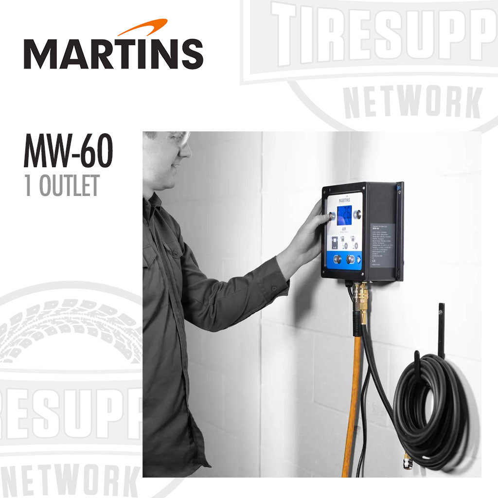 Martins | Flatematic Single Outlet Wall-Mounted Automatic Tire Inflator with 25′ Hose (MW-60)